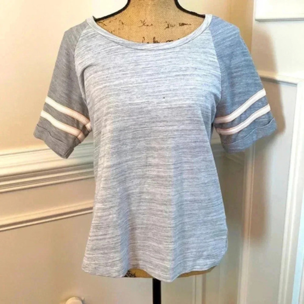 Sonoma - Striped Sleeve Tee, Size Medium